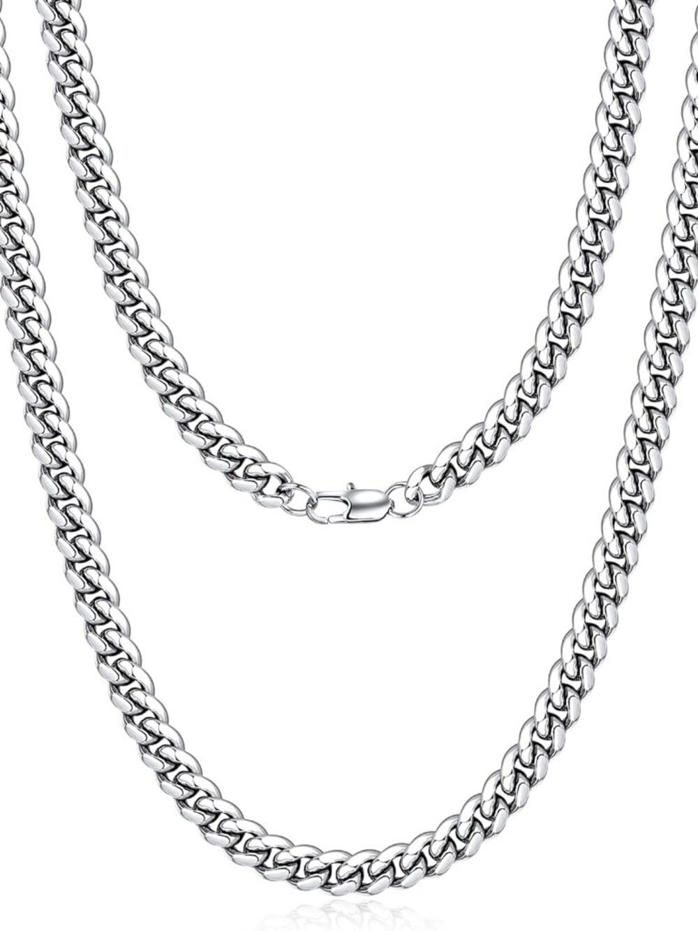 Cuban Link Chain for Men, Silver/Gold Chain for Men Women, 4mm/6mm/10mm Mens Nec